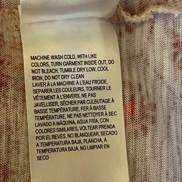 Lucky Brand Sz M Knit Blouse Short Bell Sleeve Red/White Ornament - Picture 10 of 10